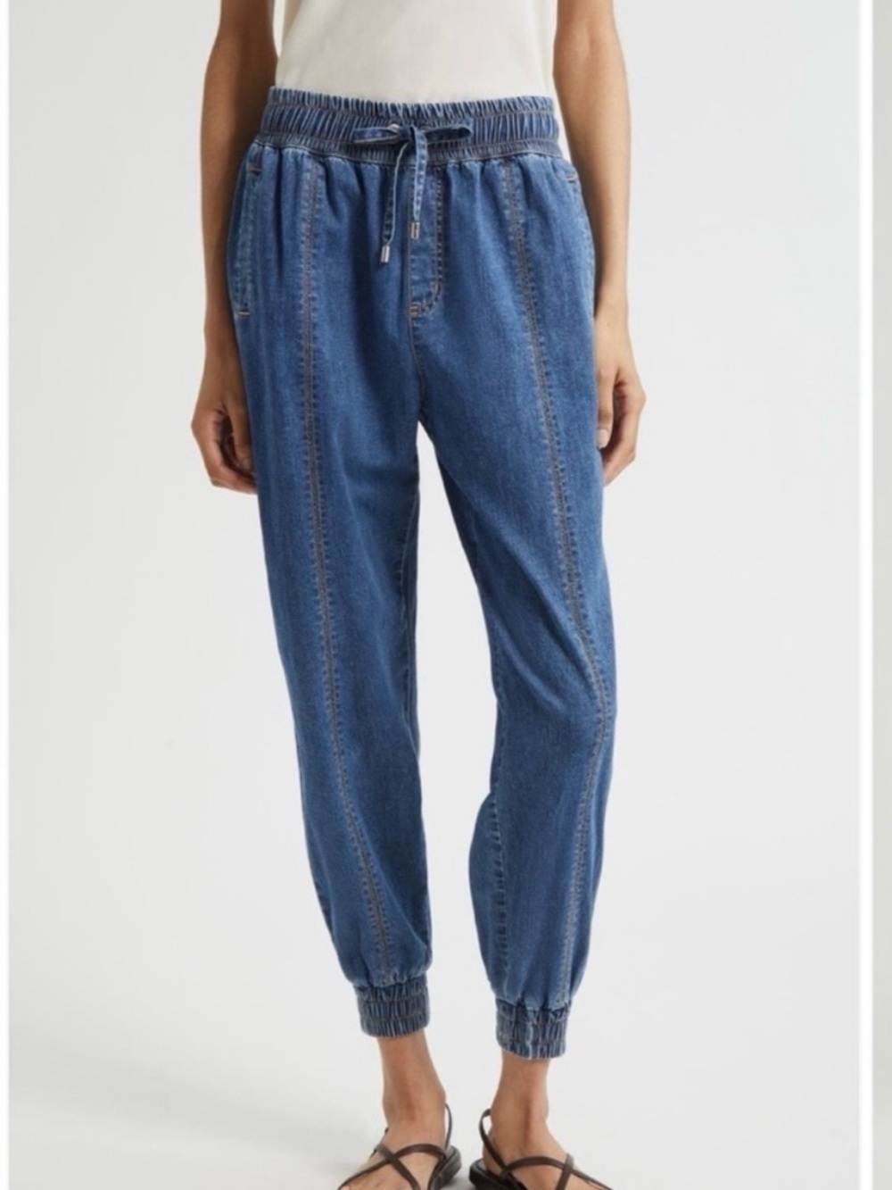 CINQ A SEPT paige pant denim jogger jeans large
